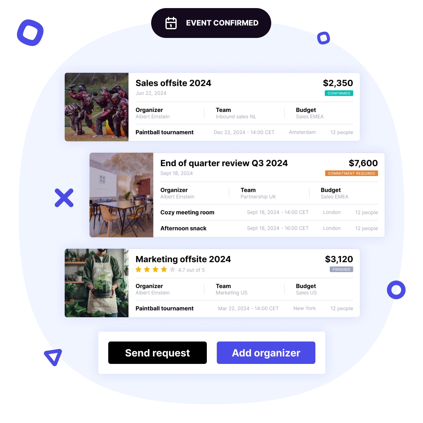 Build engaging events in minutes